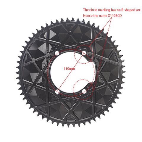 PASS QUEST X110BCD High strength AERO Texture Narrow Wide Chainring 54-66T