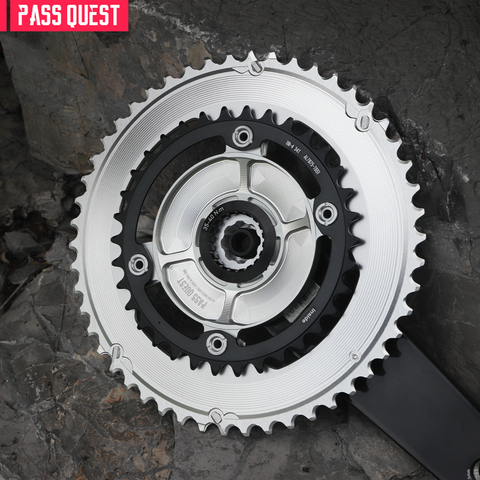 PASS QUEST 2X 110BCD Universal Textured Crankshaft Sprocket Set 11-12S