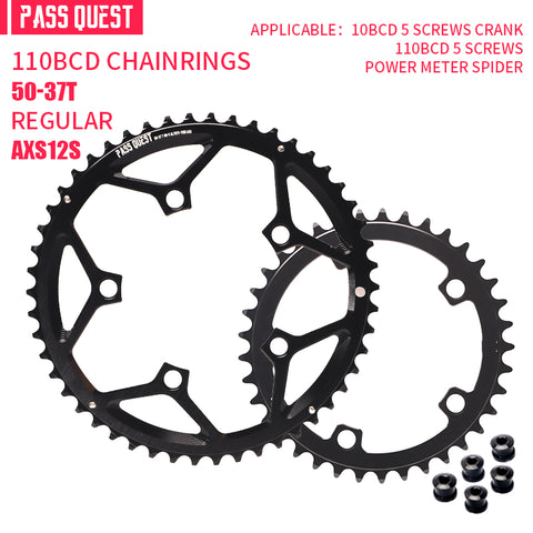 PASS QUEST 2X 110BCD (5-bolt HOLLOW) AXS  Sprocket Round Road Bike Foldable Bicycle 12 speed  Gravel bik