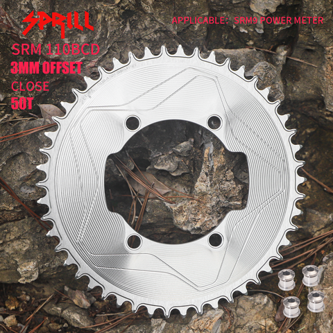 SRAM SRM 110BCD 3mm offset AERO Narrow Wide Chainring 46-58T