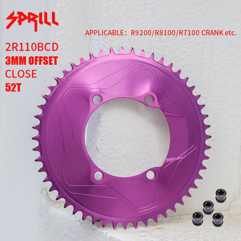 PASS QUEST SPRILL R9200 R8100 R7100 3mm offset (4-bolt AERO) Round  Narrow Wide Chainring