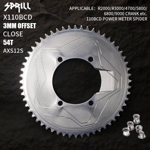 PASS QUEST SPRILL X110BCD 3mm offset AXS (4-bolt AERO) Round  Narrow Wide Chainring