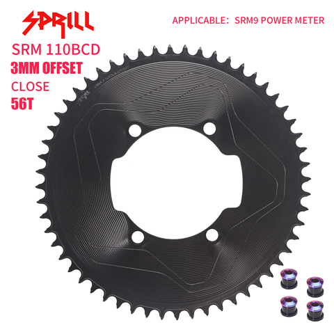 SRAM SRM 110BCD 3mm offset AERO Narrow Wide Chainring 46-58T
