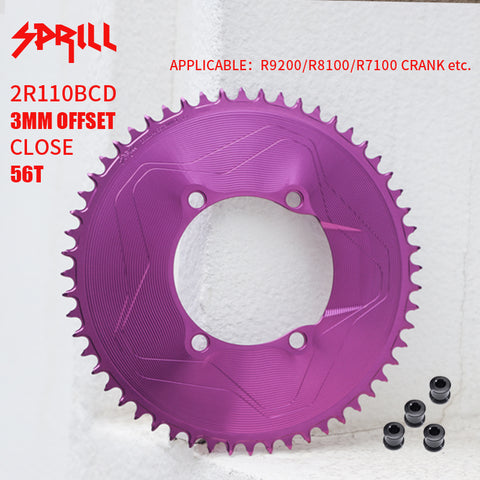 PASS QUEST SPRILL R9200 R8100 R7100 3mm offset (4-bolt AERO) Round  Narrow Wide Chainring