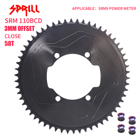 SRAM SRM 110BCD 3mm offset AERO Narrow Wide Chainring 46-58T