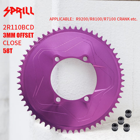 PASS QUEST SPRILL R9200 R8100 R7100 3mm offset (4-bolt AERO) Round  Narrow Wide Chainring