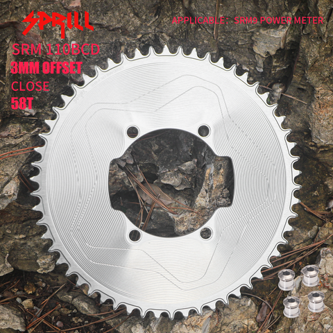 SRAM SRM 110BCD 3mm offset AERO Narrow Wide Chainring 46-58T