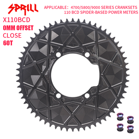 PASS QUEST X110BCD High strength AERO Texture Narrow Wide Chainring 54-66T