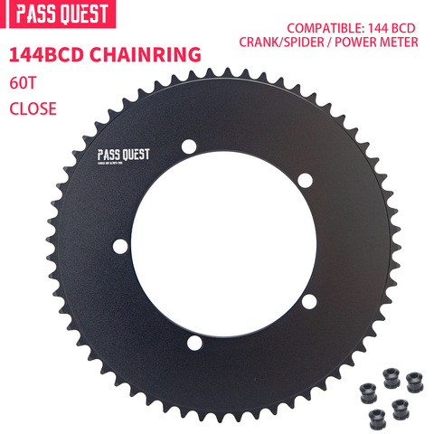PASS QUEST 144 BCD 1/8" Fixie Single Speed BMX Track Chainring 42-70T