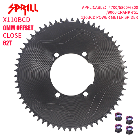PASS QUEST X110BCD High strength AERO STAR Narrow Wide Chainring 56-66T