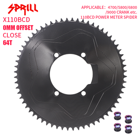 PASS QUEST X110BCD High strength AERO STAR Narrow Wide Chainring 56-66T