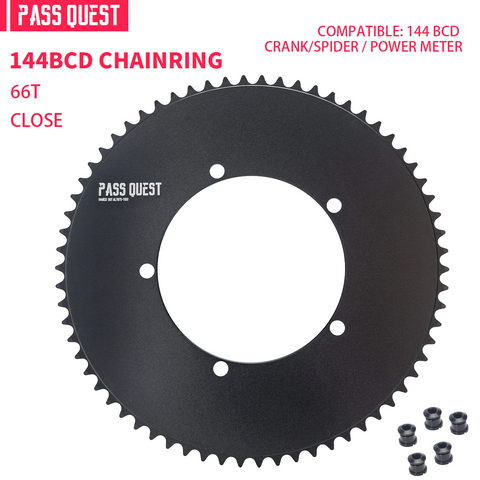 PASS QUEST 144 BCD 1/8" Fixie Single Speed BMX Track Chainring 42-70T