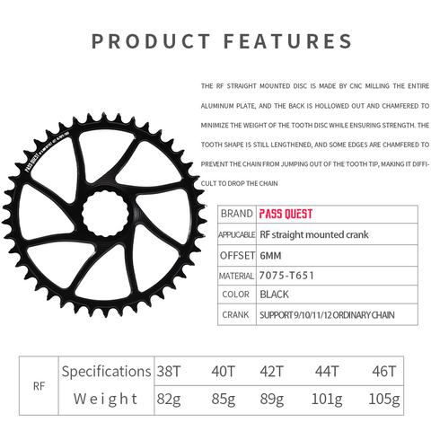 RACE FACE (6mm offset ) Round Narrow Wide Chainring