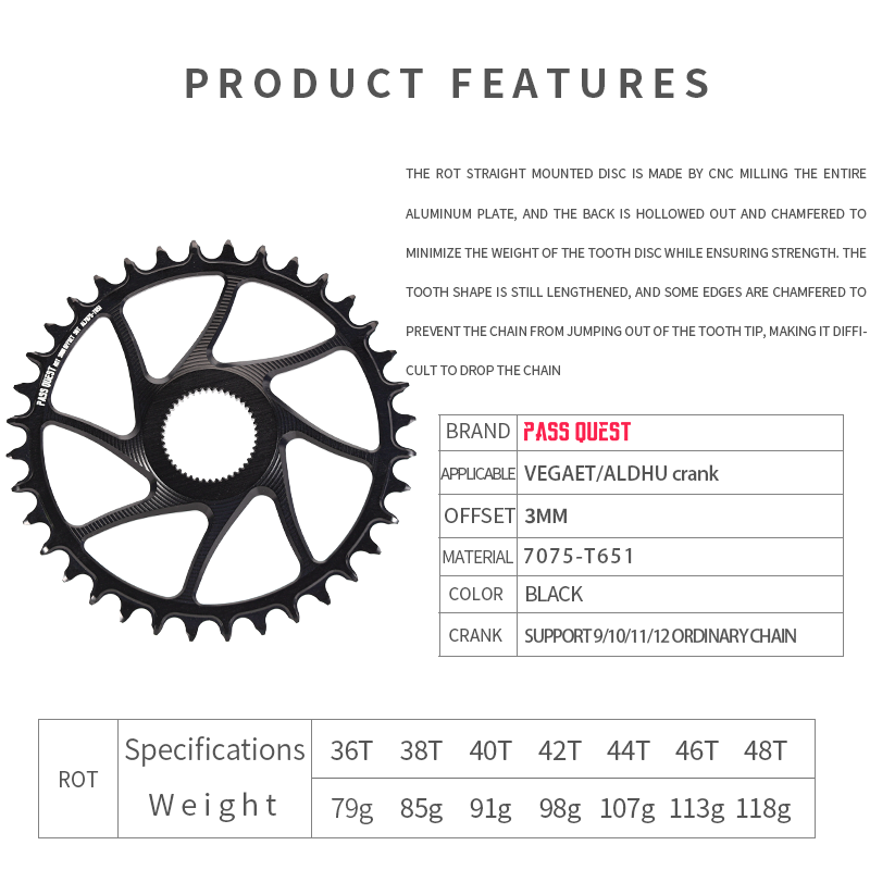 ROTOR (3mm offset ) Round Narrow Wide Chainring