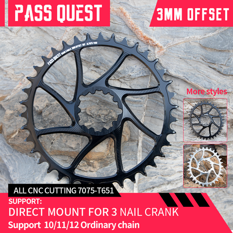 SRAM 3 Bolt (3mm offset) Round Hollow Narrow Wide Chainring
