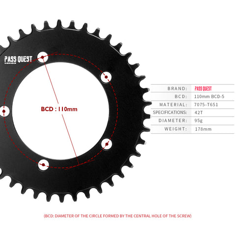 110BCD (5-bolt AERO)Round Road Bike Foldable Bicycle Narrow Wide Chainring