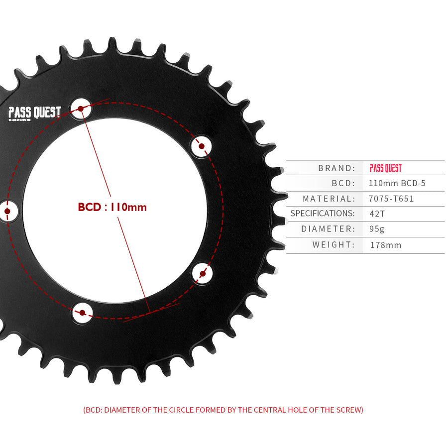110BCD (5-bolt AERO)Round Road Bike Foldable Bicycle Narrow Wide Chainring