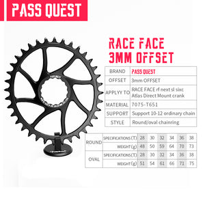 RACE FACE (3mm offset ) Oval Narrow Wide Chainring