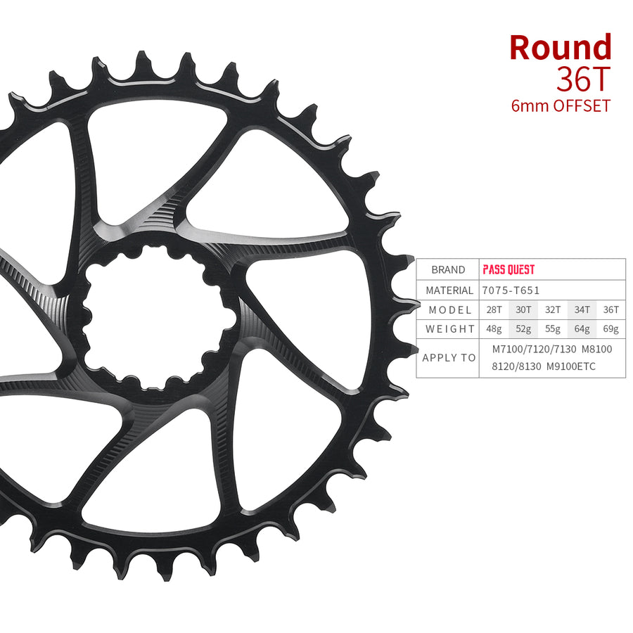 SRAM GXP/DUB (6mm offset) Round Narrow Wide Chainring