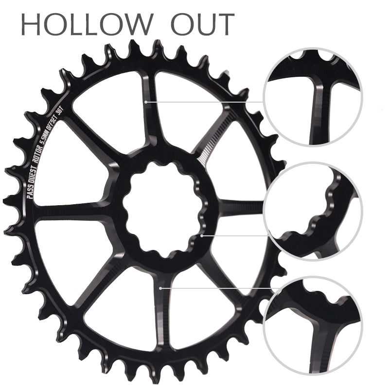 ROTOR 5.5mm offset Round Narrow Wide Chainring PASS QUEST