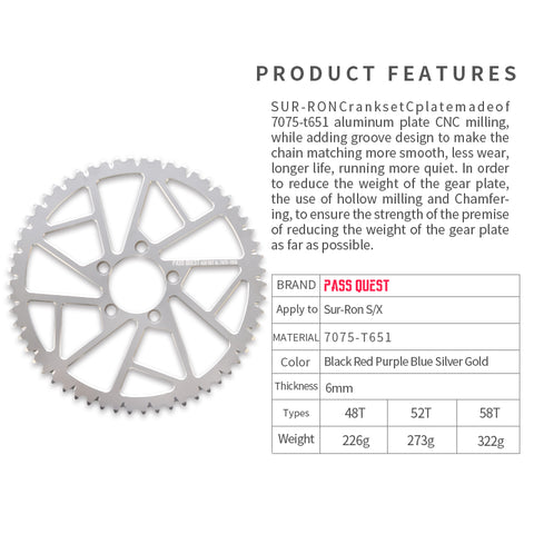 SUR-RON S/X Electric Bike Light Bee motorcycle Sprocket Road Electric bike Chainring