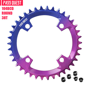 104BCD Round Fade Color  Mountain Bike Road Bike Narrow Wide Chainring