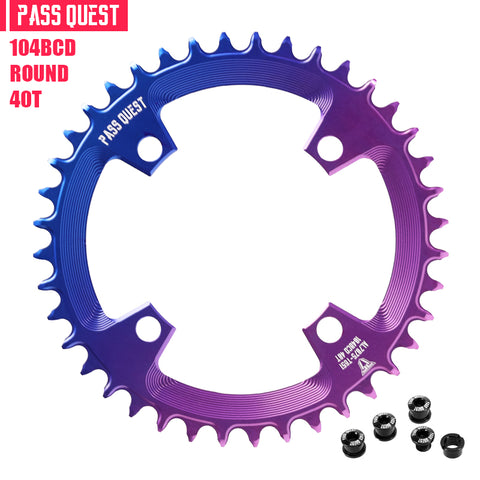 104BCD Round Fade Color  Mountain Bike Road Bike Narrow Wide Chainring