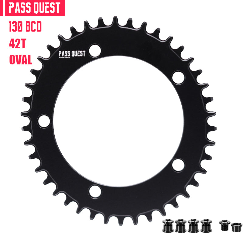 130 BCD (5-bolt AERO) Oval Narrow Wide Chainring – PASS QUEST