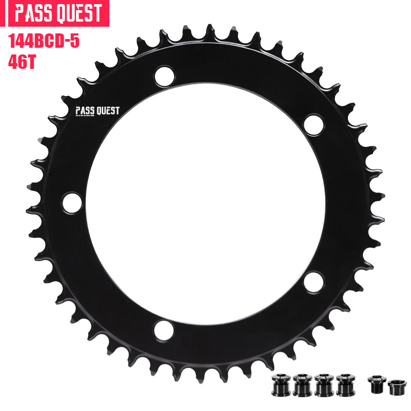 144 BCD (5-bolt AERO) Round Narrow Wide Chainring